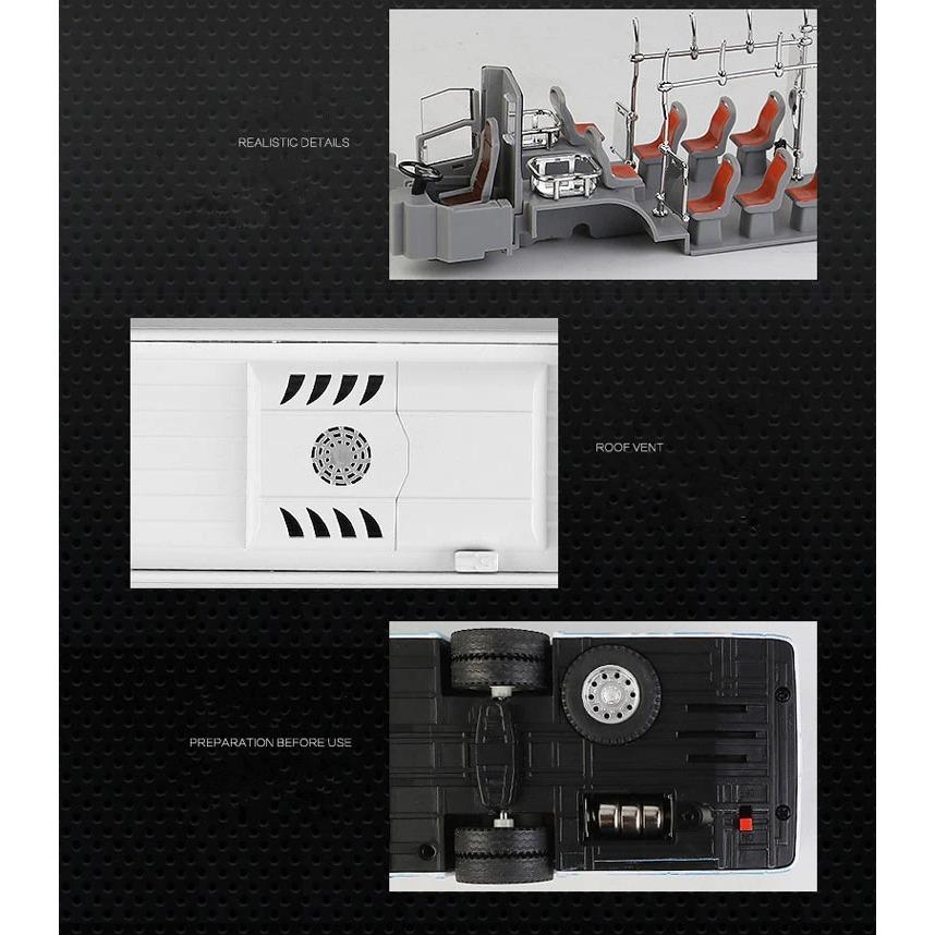 1/43 Large Size Electric Tourist Toy Traffic Bus Alloy Passenger Car Model Diecast Metal Toy Business Bus Model Sound Light Kids Gift