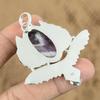 Gift For Her 925 Sterling Silver Natural Chevron Amethyst Gemstone Pendant Owl
