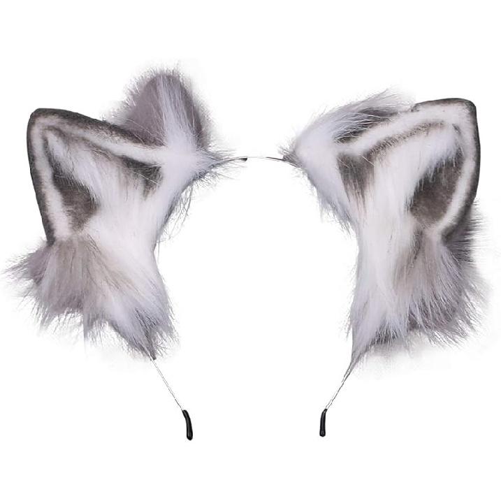 VIGVAN KYC Animal Ears Kawaii Plush Cat Ears Hair Clip Headdress Halloween Cosplay
