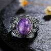 Natural CopperRings Charoite Bead Gemstone Rings for Women Wedding Bands Anniversary Party Gifts Fine Jewelry