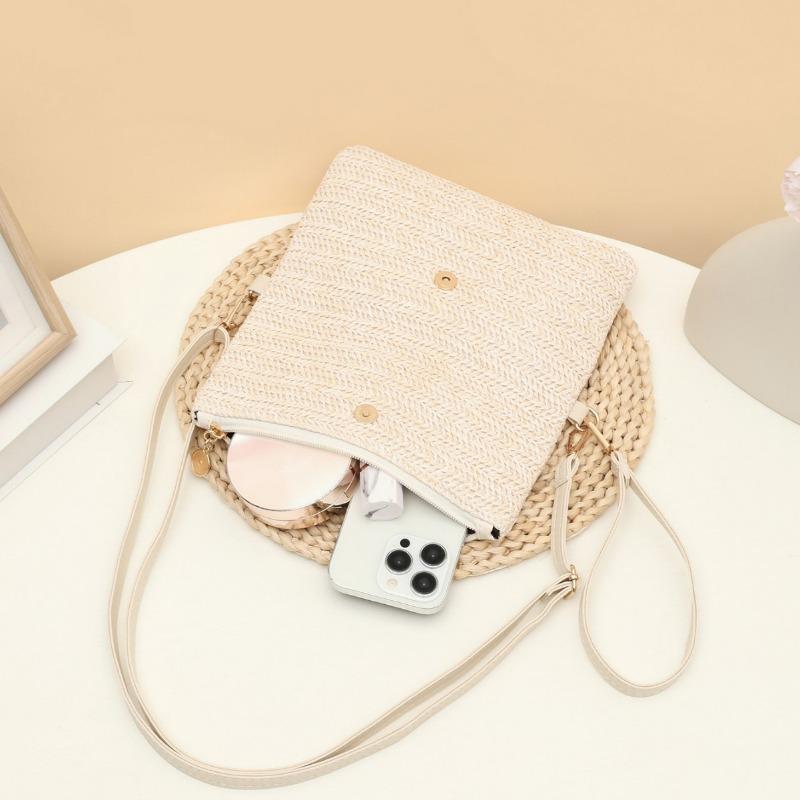 Summer Straw Woven Bag Women's New Small Fresh Woven Daisy Small Square Bag Single Fashion Shoulder Messenger Bag Tide