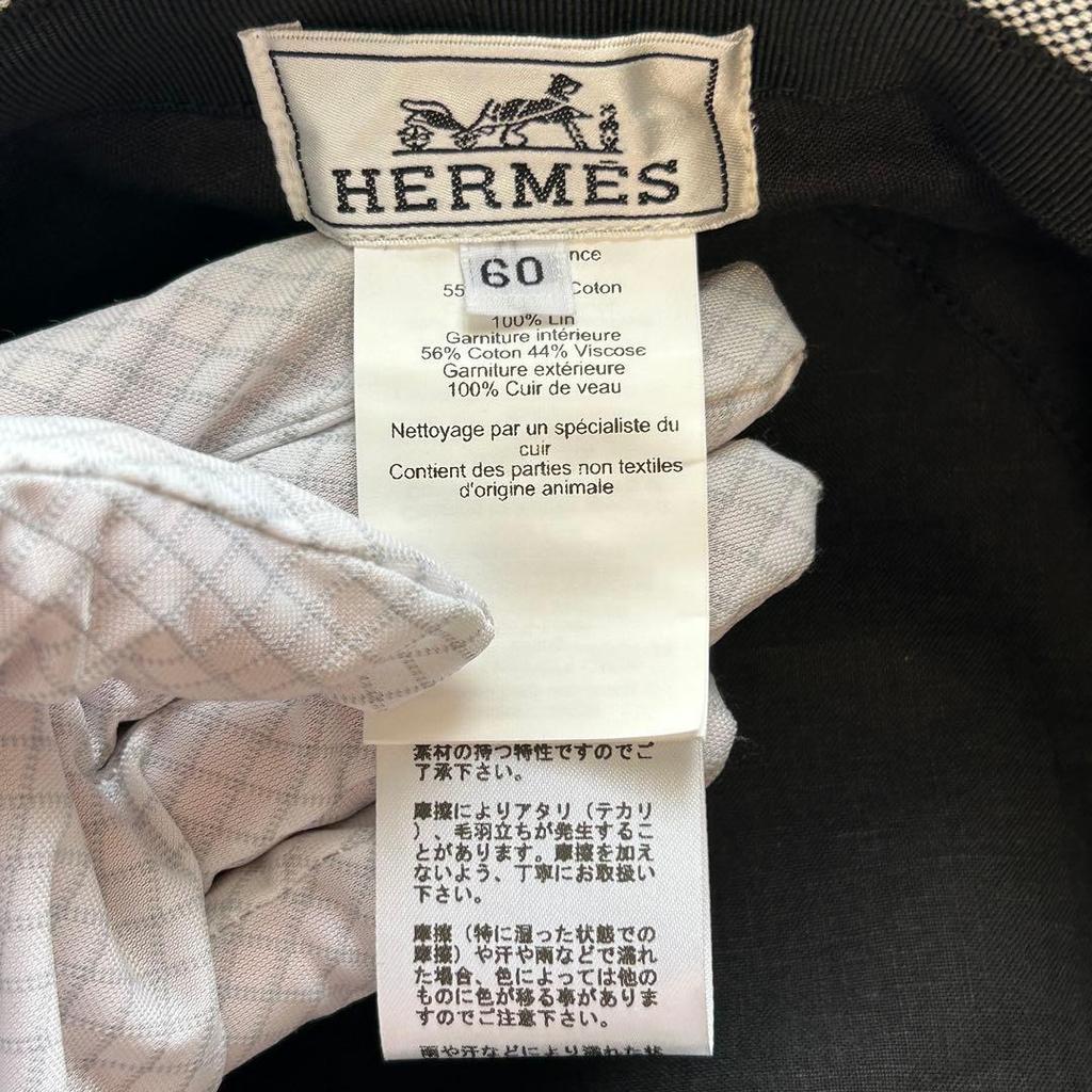 Used 24SSHERMES Fred Sangle H Bucket Hat Linen X Cotton