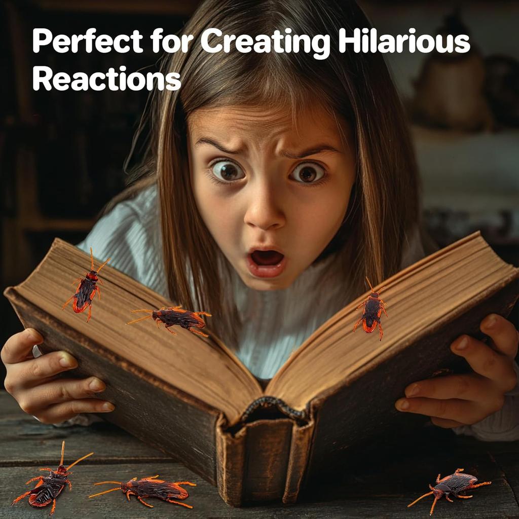 Fake Kakerlaken Spielzeug Set, Realistische Fake Kakerlaken Tolle Möglichkeit, einen Streich zu spielen, Falsche Kakerlaken für Halloween Streichspielzeug, Kinder Trick Witzspielzeug Erwachsene