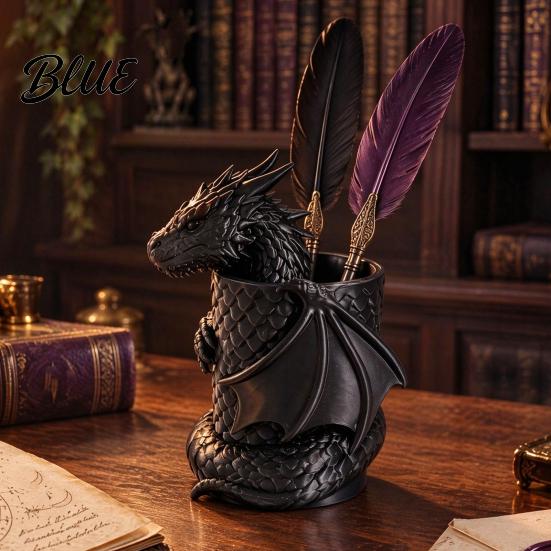 Unique Dragon Gifts for Men Shape Pen Holder 3D Printed Cup Decorative Desk Practical PLA Container Organizer Pencils Makeup Brushes Stationery