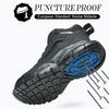 Men's Steel-Toed Safety Shoes With Anti-Crush, Anti-Puncture And Anti-Slip Soles, Fashionable Button Industrial Work Shoes
