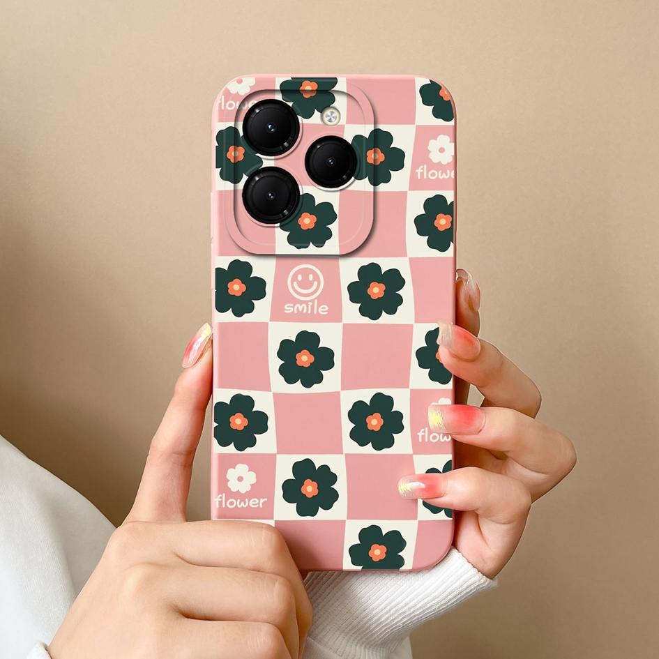 Etui na telefon do Infinix Zero 30 Hot 40 Note 40 Pro+ GT 20 Pro Itel RS4 4G Modny wzór w kratkę Wysokiej jakości silikonowy miękki antypoślizgowy luksusowy pokrowiec