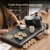 Qianyu Ru Kiln Kung Fu Tea Set with Automatic Water Kettle and Stone Tray