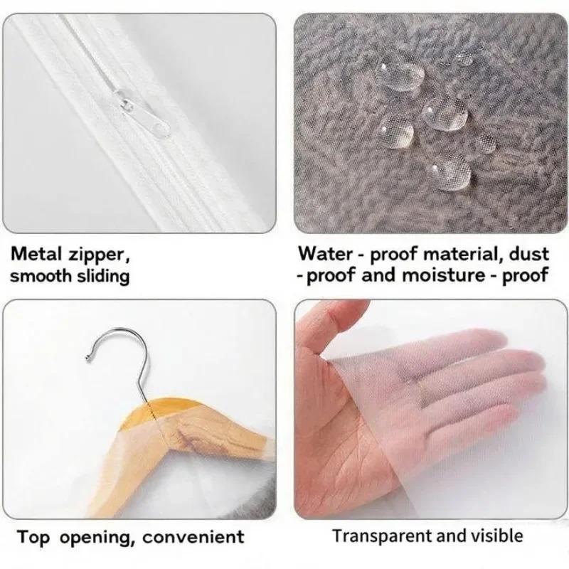 1/3/5pcs Dustproof Clothes Cover Hanging Style Home Use down Jacket Storage Coat Sleeve Bag Cover Garment Dust Cover Protector