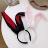 Female Cute Girls Lolita Cosplay Headband Fluffy Plush Sweet Long Rabbit Bunny Ears Bandana Hair Hoop Cartoon Anime Headpiece