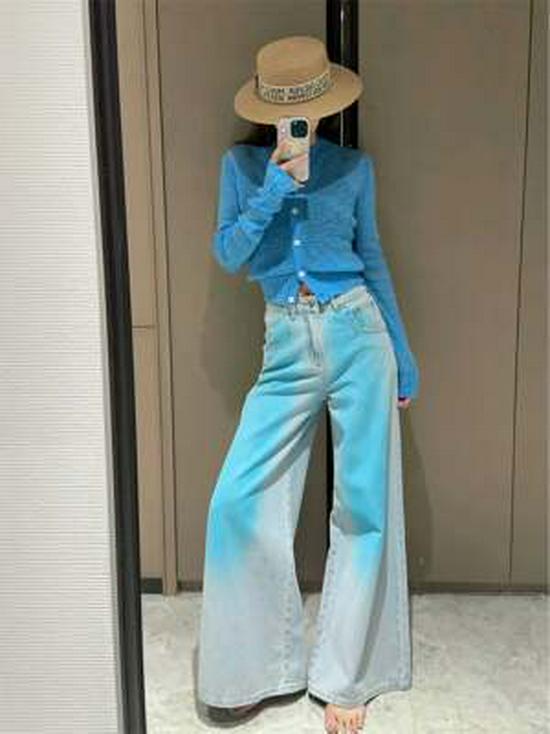 

Petite High-Waist Slimming Straight Jeans for Women - Floor-Length Trendy Autumn/Winter Fashion X-Small