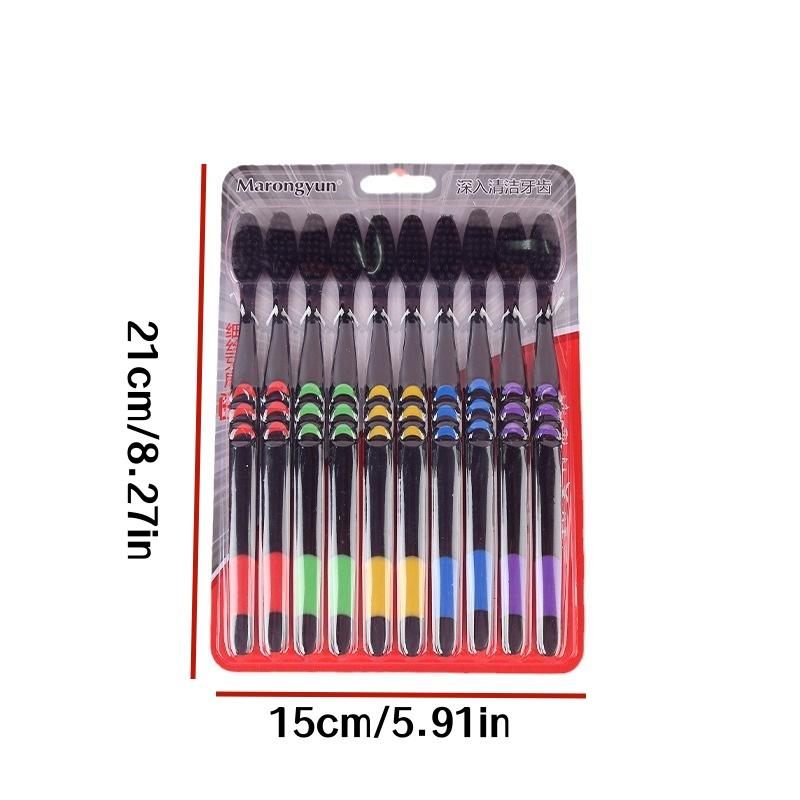 10/20/30-Pack Boxed Toothbrushes for Deep Cleaning Without Harming Gums, Family Pack with Random Colors, Adult Bamboo Charcoal Toothbrushes, Daily Use