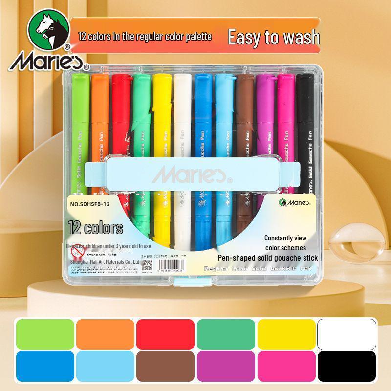

Mali 12-Color Water-Soluble Pastel Sticks - Soft, Vibrant Macaron Shades for Graffiti and Painting