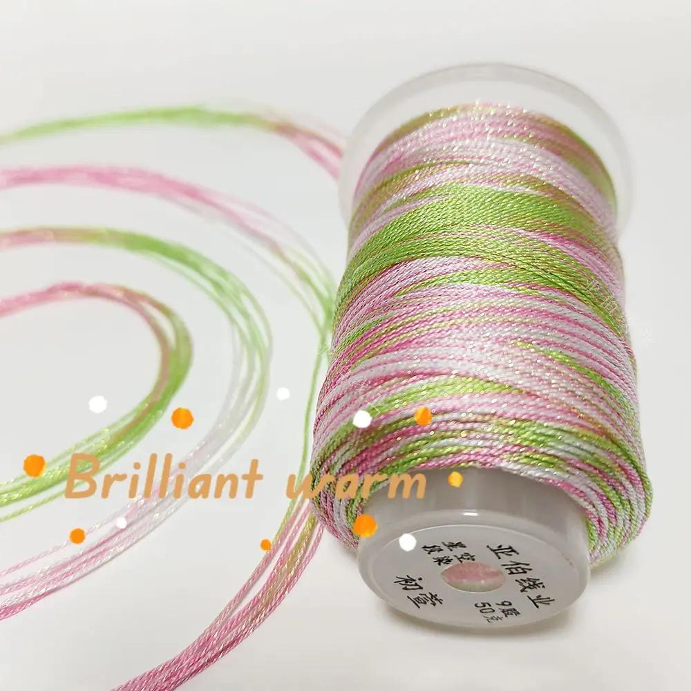 180 Meter/0,6 mm Regenbogenfarbenes Nähgarn, Farbverlauf Baumwollfaden für Armband, geflochtener Faden, Schmuckherstellung, Handarbeit