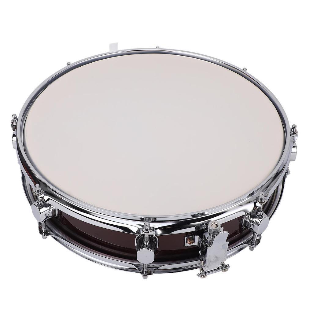 Snare Drum 14 Inch Super Slim Stainless Steel Student Snare Drum with Drumsticks for Practice Performance Wine Red