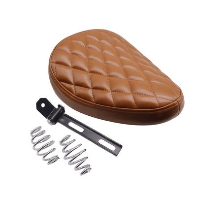 JPMODAO Motorcycle Seat with 3-Inch Spring and Saddle Bracket for Sport Model 883 XL Chopper Bob, Cafe Racing Car Modification DIY (Diamond Shape)