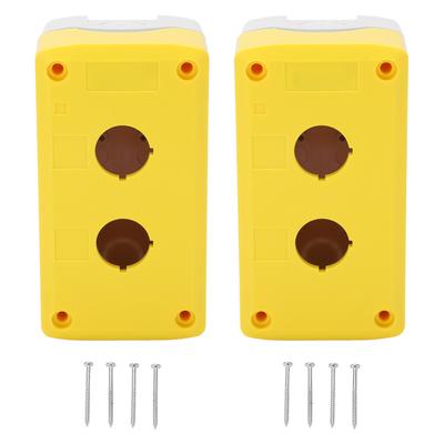 2 Sets Push Button Box Switch Case Control Station Shell Waterproof 2 Holes for Machine