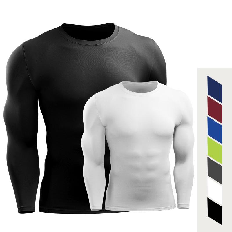 Herre treningsskjorter Basketball Sportsklær Løping Yoga Langermet T-skjorte Undertrøye Sykling Treningstopp S M L XL 2XL 3XL