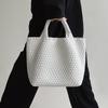 Women's Large Fashionable Woven Tote Bag - Versatile Double-Wrist Mother-Child Shopper