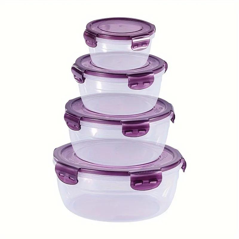 4Pcs/set Food Grade Fridge Organizer Food Storage Container Fresh Fruit Storage Box Snack Sealed Jar Lunch Box Kitchen Organizer