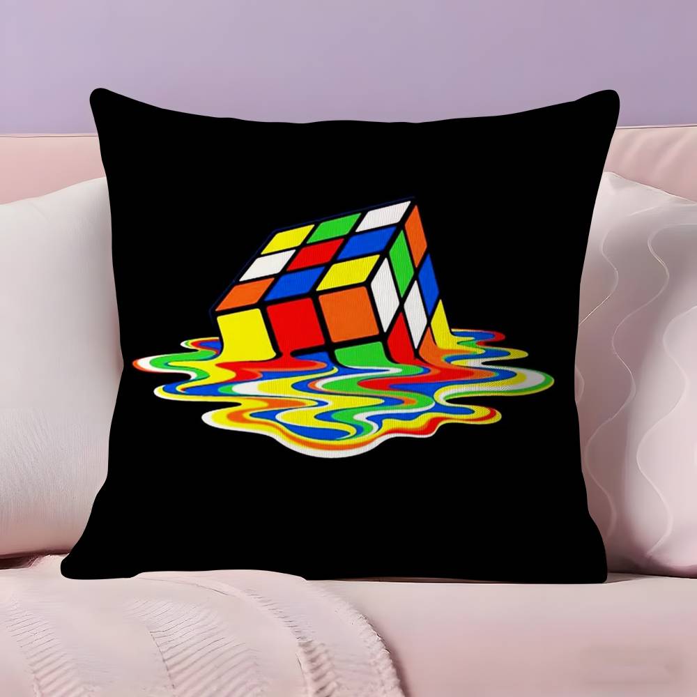 Polštářek R-Rubik C-Cube Potah na polštář Ultra měkká tkanina šetrná k pokožce Pohodlí jako v oblacích & Skrytý zip