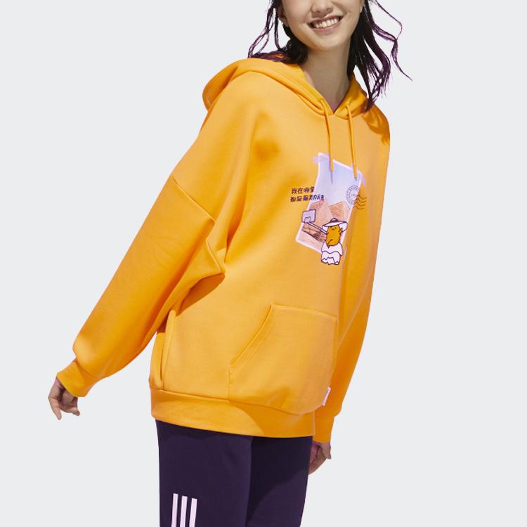 Adidas Neo X Gudetama Print Hoodie Sweatshirt Women Tops Yellow GU8167