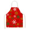 Christmas Snowflake Reindeer Gingerbread Man Print Linen Apron Sleeveless Dirty Resistant Cooking Bib 47x38cm 68x55cm