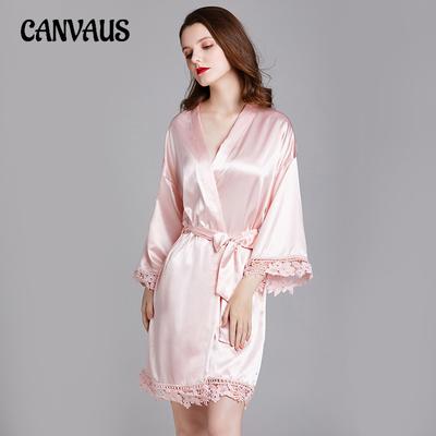 Plus-size kvinners langermet Ice Silk Home Fashion Pyjamas
