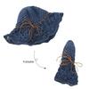 Straw UV Protection Wide Brim Sun With Actress Sun For Navy Blue [LONTG] Hat, Hat, Women's, Hat, Hat, Handmade, Ribbon, Hat, Breathable, Cool,