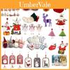 Coleção de Enfeites de Árvore de Natal Lindamente Confeccionados com Designs Únicos de Feltro e Madeira para Decoração de Casa