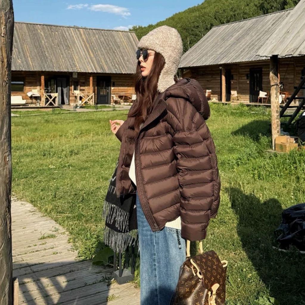 Women's light down cotton clothes, winter new fashion casual hooded ribs cotton clothes jacket