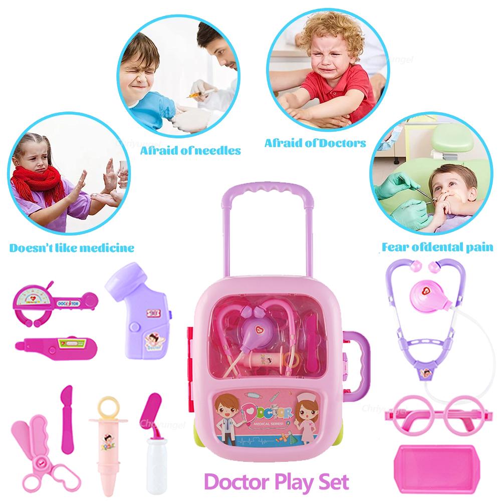 Doctor Play Set Doctor Toys for Kids Pretend Play Medical Tool Toy with Portable Suitcase Educational Toy Gift for Boy Girl