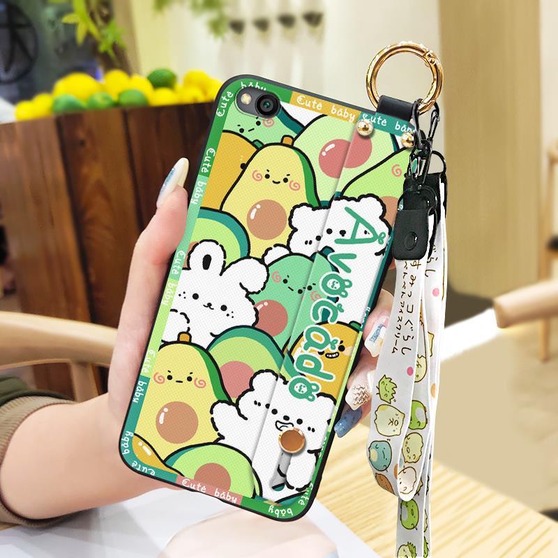 Anti-knock Back Cover Phone Case For Xiaomi Redmi GO Wrist Strap Durable Wristband Silicone Cute Waterproof Protective