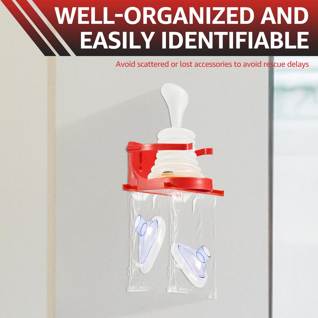 First Aid Equipment Wall Mount for Choking Rescue Device Mask Holder Anti-Choking Device Organizer Space-Saving First Aid Cabin