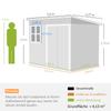 Metal Shed for Storing Garden Tools, with Window, Wide Door, 260 X 177 X 190 Cm, Dark Grey