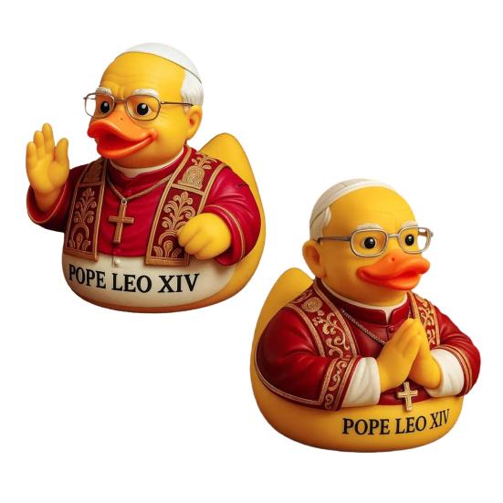 Pope Leo XIV Duck Resin Pope Catholic Duck Figurine Religious Desktop Catholic Duck Statue Keepsake Gift for Friends