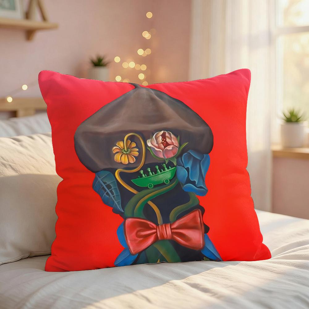 NNatasha Lelenco Abstract Art Cushion Cover Silky Short Plush Invisible Zipper Dustproof Sofa Pillow Case For Home Decor