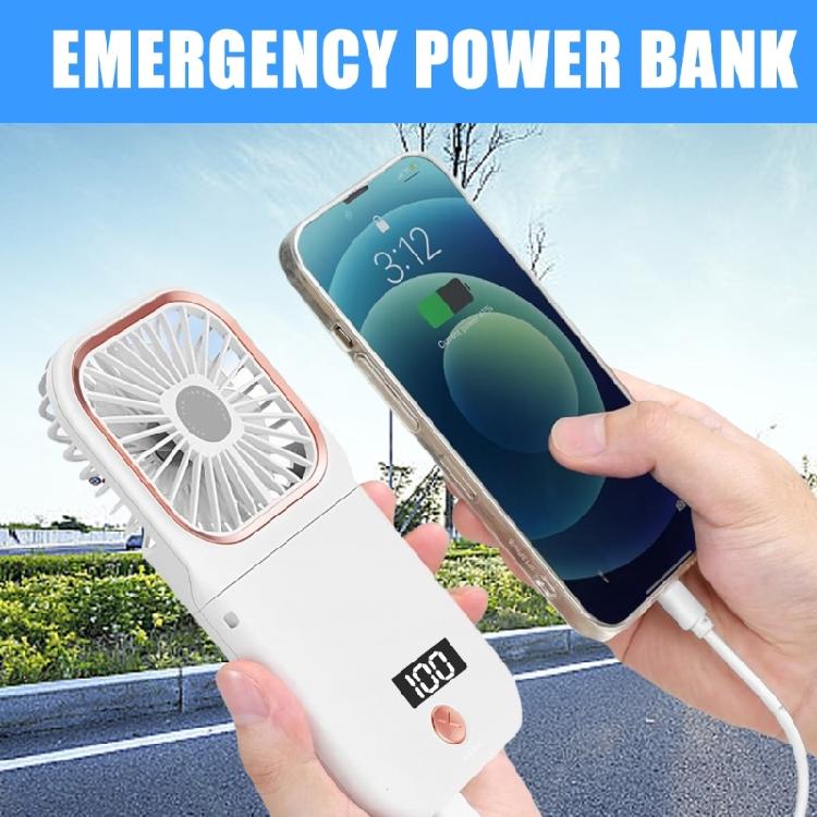 Small Battery Operated Fan,5 in 1 as Power Bank,Phone Holder,Handheld Fan,Desk Fan, USB Rechargeable Hand Fans