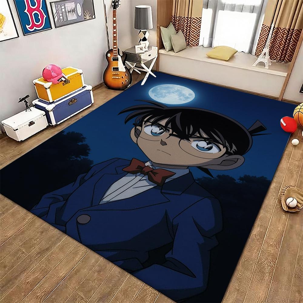 Detective Conan Mystery Adventure Theme Rug Absorbent Nonslip Carpet For Living Room Coffee Table Home Party Decor Gift For Friends