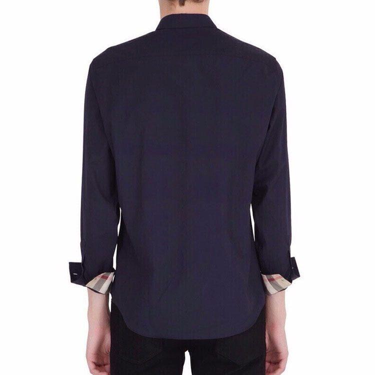 Burberry Shirts Men's Dark Blue Lapel Moderate 39911571