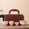 National Tide Festival Gifts Gradual Change Ceramic Teapot Outdoor Camping a Pot of Four Cups Travel Tea Set Small Set