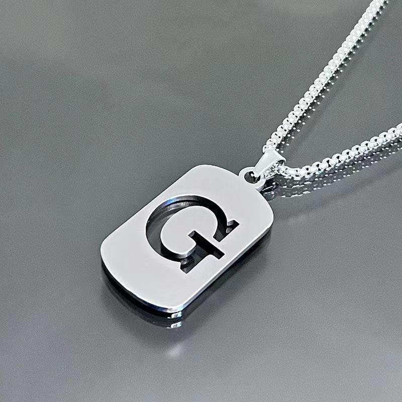 26-Letter English Alphabet Necklace: Simple, Unisex, Trendy Design for Students and Couples