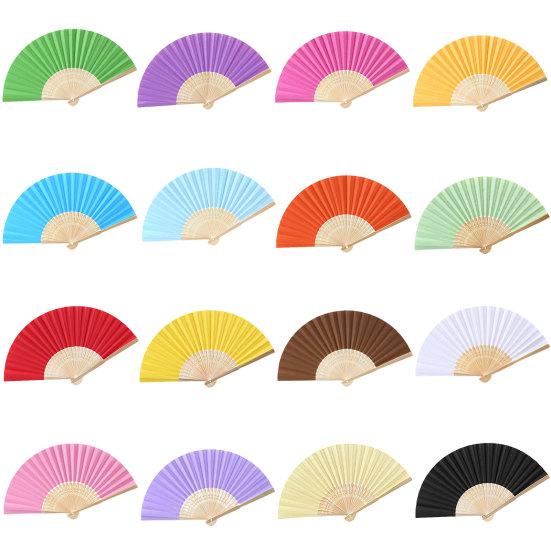 Sammenleggbar vifte Lett å male Bambusviftehåndtak Glatt åpning Komfortabelt grep DIY Førskoleutdanning Sammenleggbar vifte Hjemmeforsyning