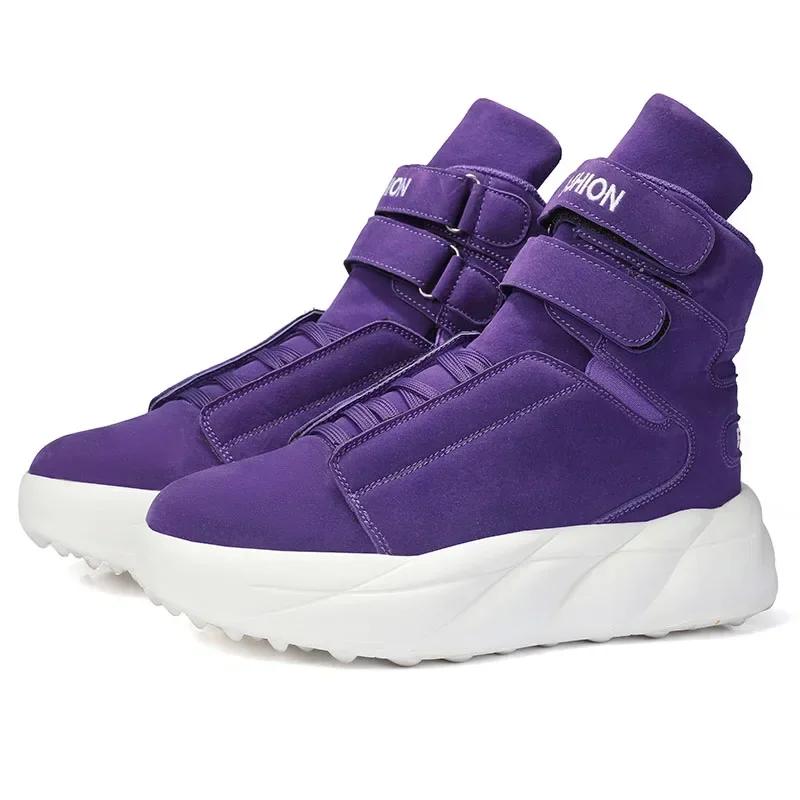 Fashion High Top Red Men's Winter Shoes 2025 Designer Casual Shoes Boots for Men Comfortable Suede Mens Shoes zapatos de hombre