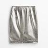 Lady Luxury Leather Skirt Silver Women Skirt Short 2023 Spring Autumn Mini Dress Genuine Sheepskin TF5327