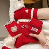 Red Socks Pure Cotton Tube Socks Season Cute Cartoon New Year Big Red Boneless Pile Socks