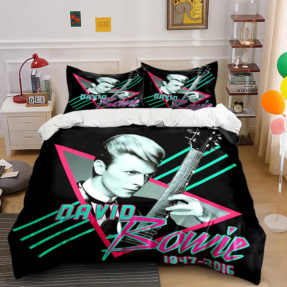 David Bowie Tribute Design Bettwäsche Bettbezug Set Bettbezug Kissenbezüge (1*Bettbezug 2*Kissenbezüge, ohne Bettdecke)