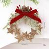 Cross-border new product bow three-dimensional hollow Christmas wreath pendant Christmas scene arrangement pine cone hanging ball pendant
