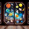Whaline 6 Sheet Outer Space Window Clings Space Astronaut Spacecraft Rockets Solar System Window Stickers Out of Window Decals for Bedroom Nursery