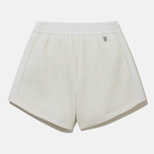 DESCENTE Women'S Padded Hybrid Half-Length Shorts Ivory (Sp422Shpo7)