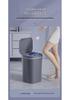2026 Smart Sensor Trash Can: 14L with Blue Light Night Light, Press Ring Flip Lid & Spiral Pattern.